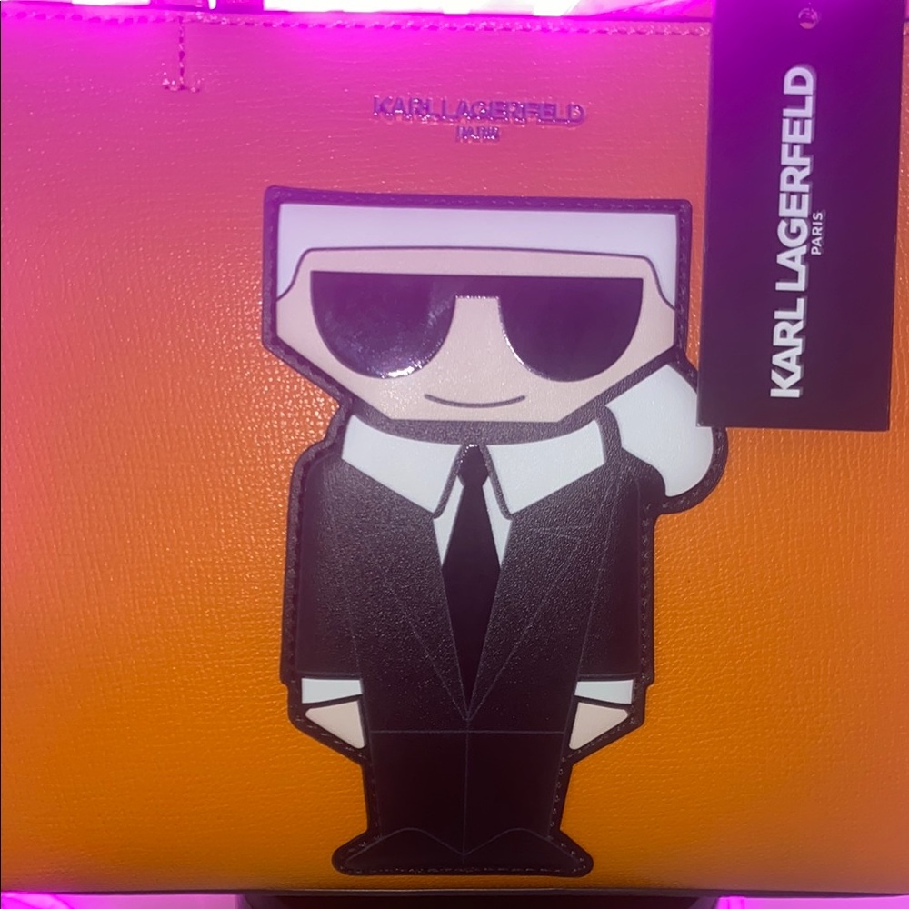 Karl Lagerfeld Orange Tote Bag with pouch 🧡 - NWT - Picture 3 of 13